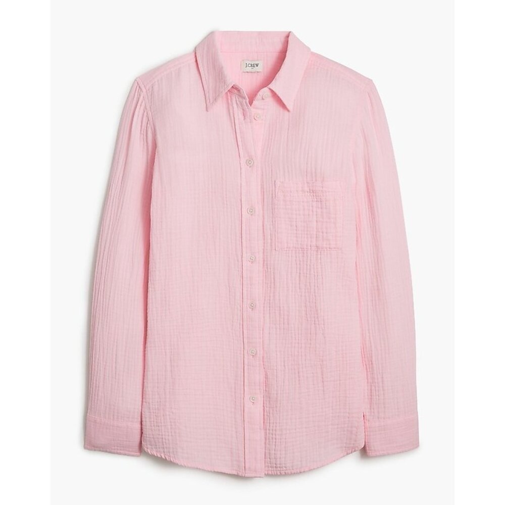 NWT J.Crew Green Crinkle Gauze Cotton Coastal Granddaughter Button Down Top XS - Picture 16 of 16
